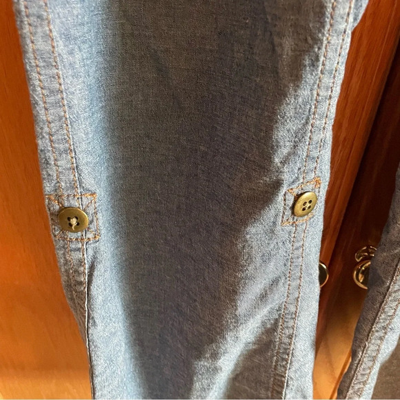 Travel Smith women’s blue cargo pants w zip back pockets 4 front pockets size 10 - Picture 5 of 8